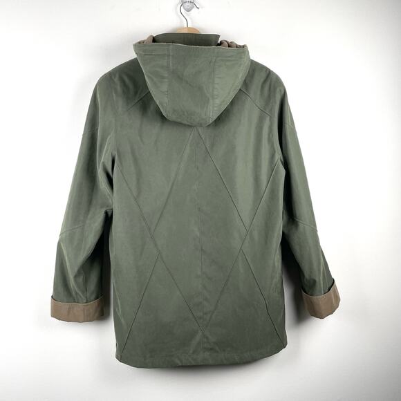 Vintage Green Hooded Jacket Windbreaker with Fleece Liner - Size S - Picture 3 of 13